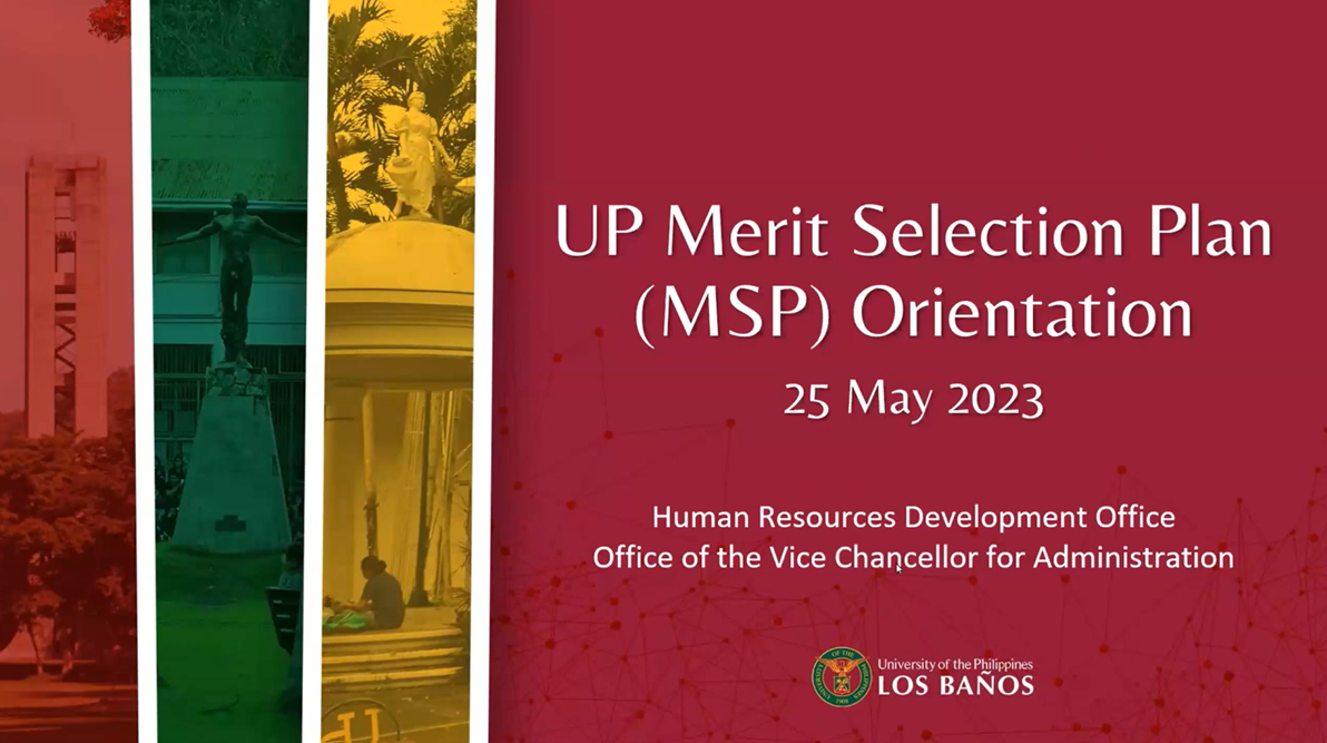 UP Merit Selection Plan (MSP) Orientation